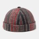 Skull Caps Striped Plush Soft Fabric Wavy Pattern Brimless Hats