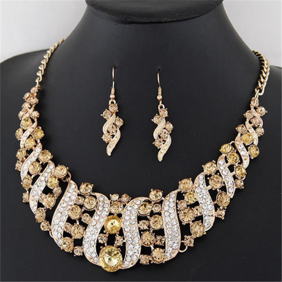Statement Jewelry Set Colorful Rhinestone Corkscrew Spin Pendant Fashion Necklace Earrings for Women Statement Jewelry Set Colorful Rhinestone Corkscrew Spin Pendant Fashion Necklace Earrings for Women