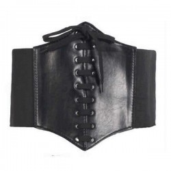 Stretch Slim Fit Wide Leather Waistband