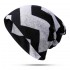 Stripe Slouchy Beanie Cap Scarf Outdoor Print Double Layers Cotton Turban Hat