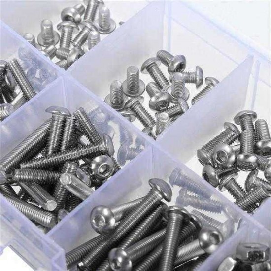 Suleve™ M3SS1 M3 Stainless Hex Socket Button Head Screws Allen bolt Nut Assortment Kit 340pcs