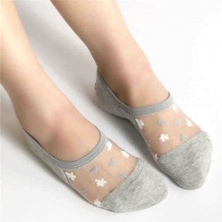 Summer Glass Crystal Silk Breathable Boat Socks For Women Thin Casual Short Socks