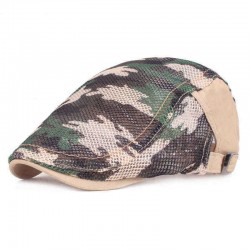 Summer Mesh Beret Caps Camouflage Forward Caps Outdoor Travel Hats Plaid Retro Hat