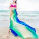 Summer Sunscreen Beach Towel Chiffon Soft Oversized Printing Scarves Shawls For Women