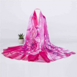 Summer Sunscreen Beach Towel Chiffon Soft Oversized Printing Scarves Shawls For Women