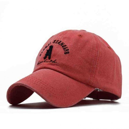 Summer Washed Cotton Letter Embroidered Baseball Hat Adjustable Sport Snapback Cap