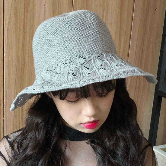 Summer Women Hole Breathable Bucket Hats Outdoor Wide Brim Sunscreen Sun Hat