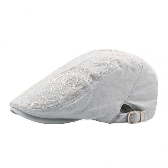 Summer Womens Embroidered Printting Beret Caps Adjustable Ivy Gatsby Visor Hat