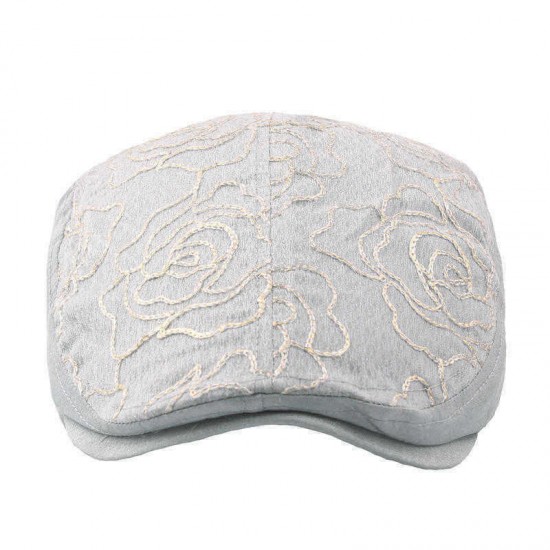 Summer Womens Embroidered Printting Beret Caps Adjustable Ivy Gatsby Visor Hat