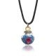 Sweet Crystal Glass Ball Natural Flower Wax Rope Women Necklaces