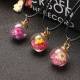 Sweet Crystal Glass Ball Natural Flower Wax Rope Women Necklaces