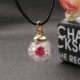 Sweet Crystal Glass Ball Natural Flower Wax Rope Women Necklaces