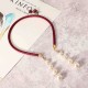 Sweet Hair Band Elegant Pearl Pendant Gemstone Fake Earrings Headbrand Hair Accessories for Women