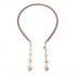 Sweet Hair Band Elegant Pearl Pendant Gemstone Fake Earrings Headbrand Hair Accessories for Women