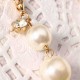 Sweet Hair Band Elegant Pearl Pendant Gemstone Fake Earrings Headbrand Hair Accessories for Women