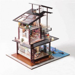 T-Yu Dollhouse DIY Valencia Coastal Villa Doll House Miniature Furniture Kit Collection Gift