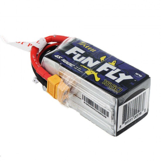 TATTU Funfly 14.8V 1550mAh 100C 4S XT60 Plug Lipo Battery for Emax HAWK 5 FPV Racing Drone