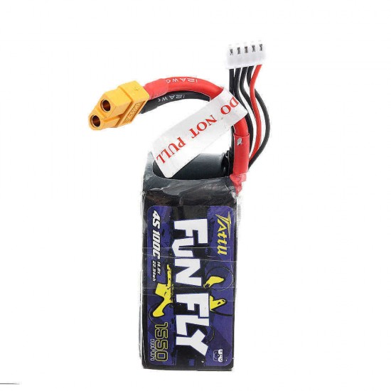 TATTU Funfly 14.8V 1550mAh 100C 4S XT60 Plug Lipo Battery for Emax HAWK 5 FPV Racing Drone