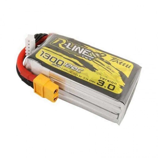 TATTU R-LINE Version 3.0 14.8V 1300mAh 120C 4S Lipo Battery XT60 Plug for FPV RC Drone