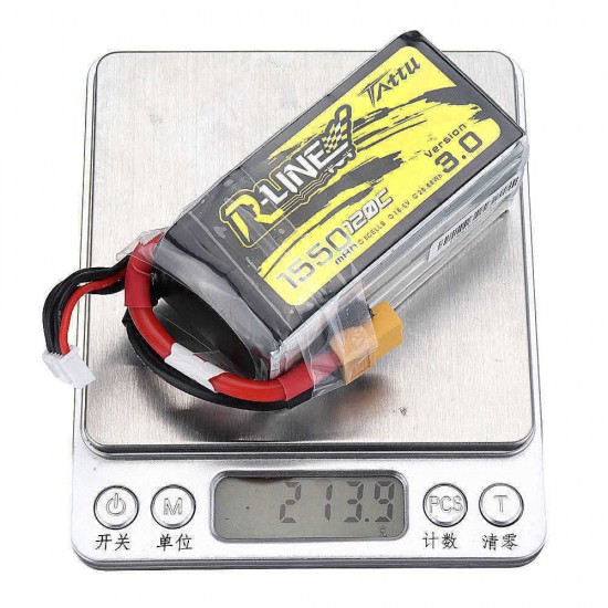 TATTU R-Line V3.0 18.5V 1550mAh 120C 5S Lipo Battery XT60 Plug for Eachine Wizard TS215 Drone