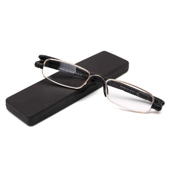 TR90 360 Degree Rotatable Reading Glasses with Case HD Resin Computer Presbyopic Eyeglasses