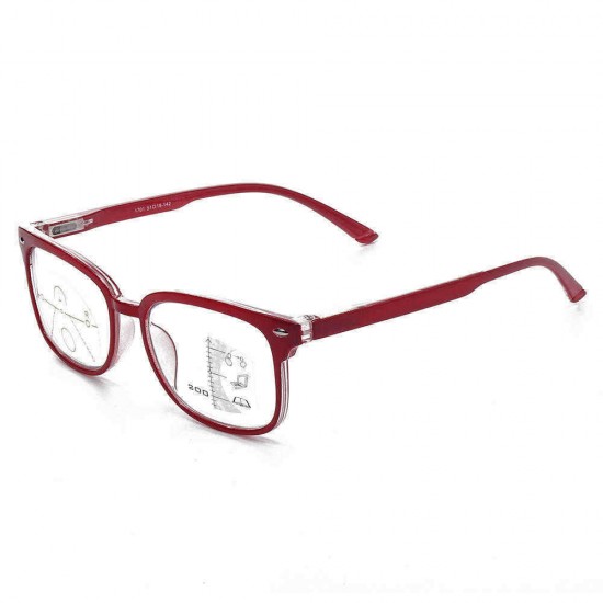 TR90 Retro Progressive Multi-Focus Reading Glasses Anti-Blue Light Dual-Use Multi-Function Glasses