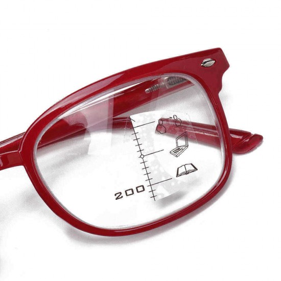 TR90 Retro Progressive Multi-Focus Reading Glasses Anti-Blue Light Dual-Use Multi-Function Glasses