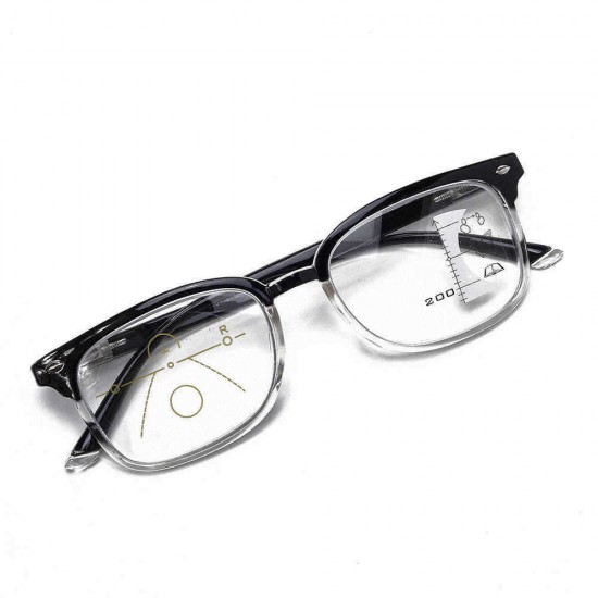 TR90 Retro Progressive Multi-Focus Reading Glasses Anti-Blue Light Dual-Use Multi-Function Glasses