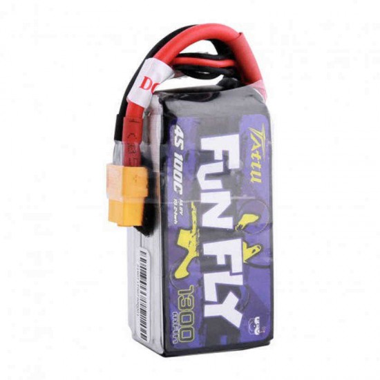 Tattu Funfly 1300mAh 14.8V 100C 4S1P Lipo Battery with XT60 Plug for RC Drone FPV Racing