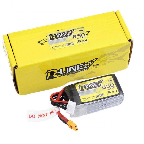 Tattu R-Line V1.0 14.8V 650mAh 95C 4S Lipo Battery XT30 Plug for RC FPV Quadcopter