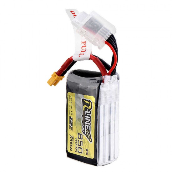 Tattu R-Line V1.0 14.8V 650mAh 95C 4S Lipo Battery XT30 Plug for RC FPV Quadcopter