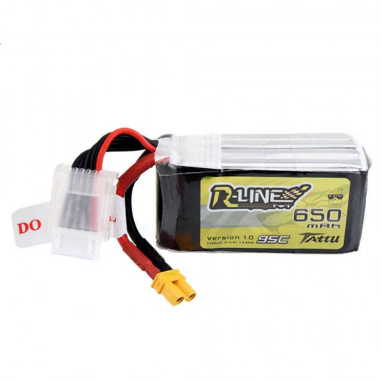 Tattu R-Line V1.0 14.8V 650mAh 95C 4S Lipo Battery XT30 Plug for RC FPV Quadcopter