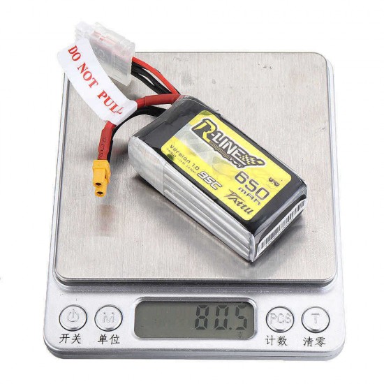 Tattu R-Line V1.0 14.8V 650mAh 95C 4S Lipo Battery XT30 Plug for RC FPV Quadcopter