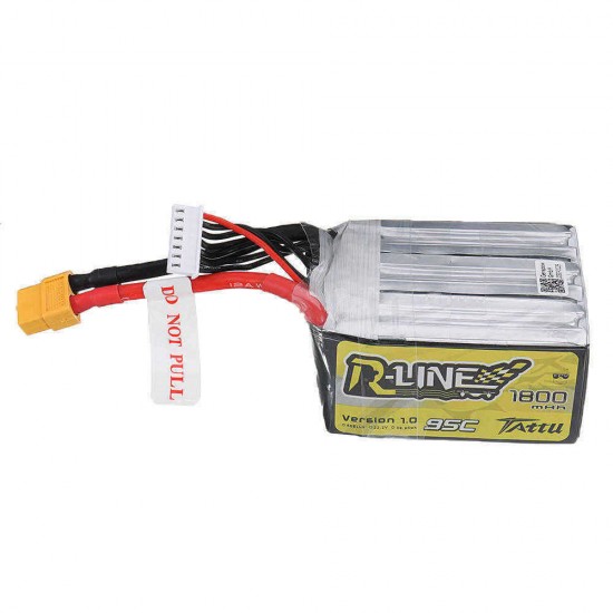 Tattu R-Line V1.0 22.2V 1800mAh 95C 6S Lipo Battery XT60 Plug for FPV RC Drone