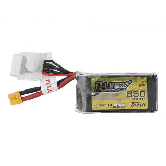 Tattu R-Line V1.0 22.2V 650mAh 95C 6S Lipo Battery XT30 Plug for FPV RC Drone