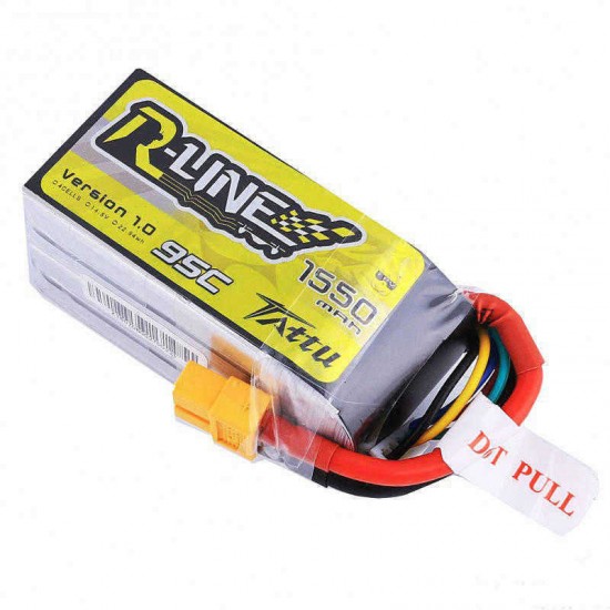 Tattu R-Line Version 1.0 14.8V 1550mAh 95C 4S XT60 Plug Lipo Battery