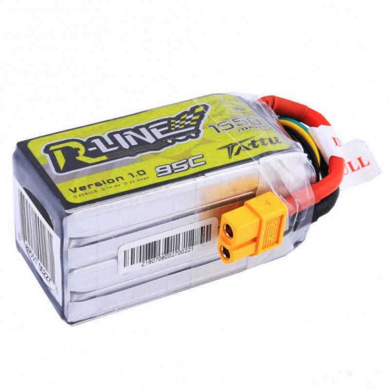 Tattu R-Line Version 1.0 14.8V 1550mAh 95C 4S XT60 Plug Lipo Battery