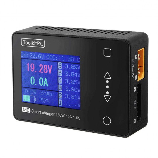 ToolkitRC M6 DC 150W 10A LCD 2-6S Lipo Battery Smart Balance Charger Discharger With Voltage Servo Checker Receiver Signal Tester Quick Charger Function