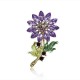 Trendy Colorful Rhinestone Flower Brooch Sweet Clothes Accessories Gift for Women