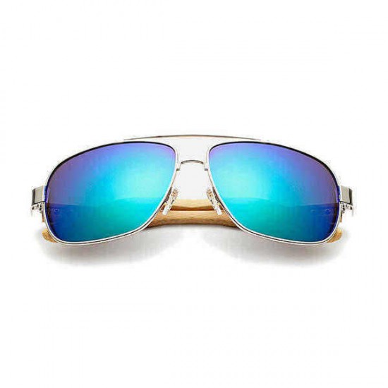 UV400 Bamboo Legs Men Women Sunglasses Metal Frames Outdoor Colorful Glasses Goggle