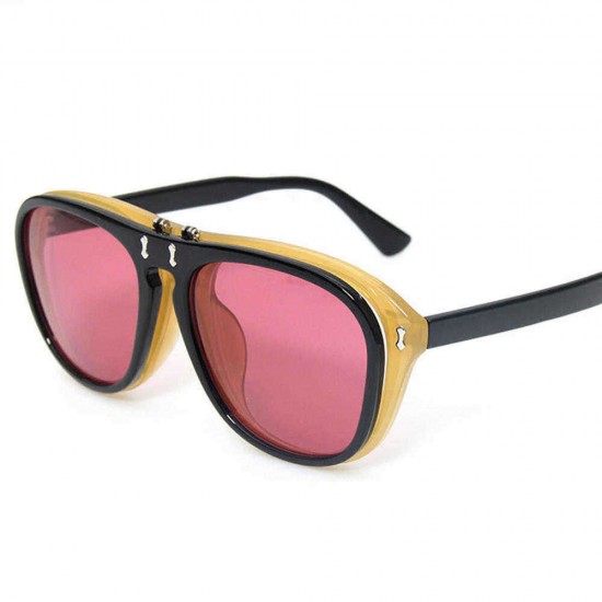 UV400 Unisex Retro Personality Metal Frame Flip Sunglasses