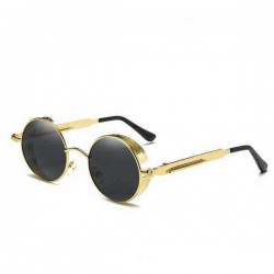UV400 Vintage Steampunk Round Mirror Lens Sunglasses Outdoor Sport Hisper Eyewear For Man Women