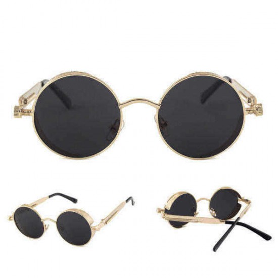 UV400 Vintage Steampunk Round Mirror Lens Sunglasses Outdoor Sport Hisper Eyewear For Man Women UV400 Vintage Steampunk Round Mirror Lens Sunglasses Outdoor Sport Hisper Eyewear For Man Women
