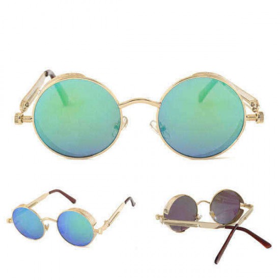 UV400 Vintage Steampunk Round Mirror Lens Sunglasses Outdoor Sport Hisper Eyewear For Man Women UV400 Vintage Steampunk Round Mirror Lens Sunglasses Outdoor Sport Hisper Eyewear For Man Women