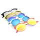 UV400 Women Round Sun Glassess Half Frame Alloy Legs Colorful Glossy Eyewear Glasses