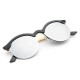 UV400 Women Round Sun Glassess Half Frame Alloy Legs Colorful Glossy Eyewear Glasses