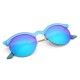 UV400 Women Round Sun Glassess Half Frame Alloy Legs Colorful Glossy Eyewear Glasses