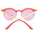 UV400 Women Round Sun Glassess Half Frame Alloy Legs Colorful Glossy Eyewear Glasses