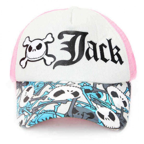 Unisex  Animation Cartoon Skull Letter Mesh Outdoor Breathable Baseball Cap