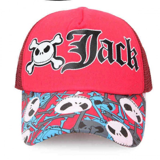 Unisex  Animation Cartoon Skull Letter Mesh Outdoor Breathable Baseball Cap